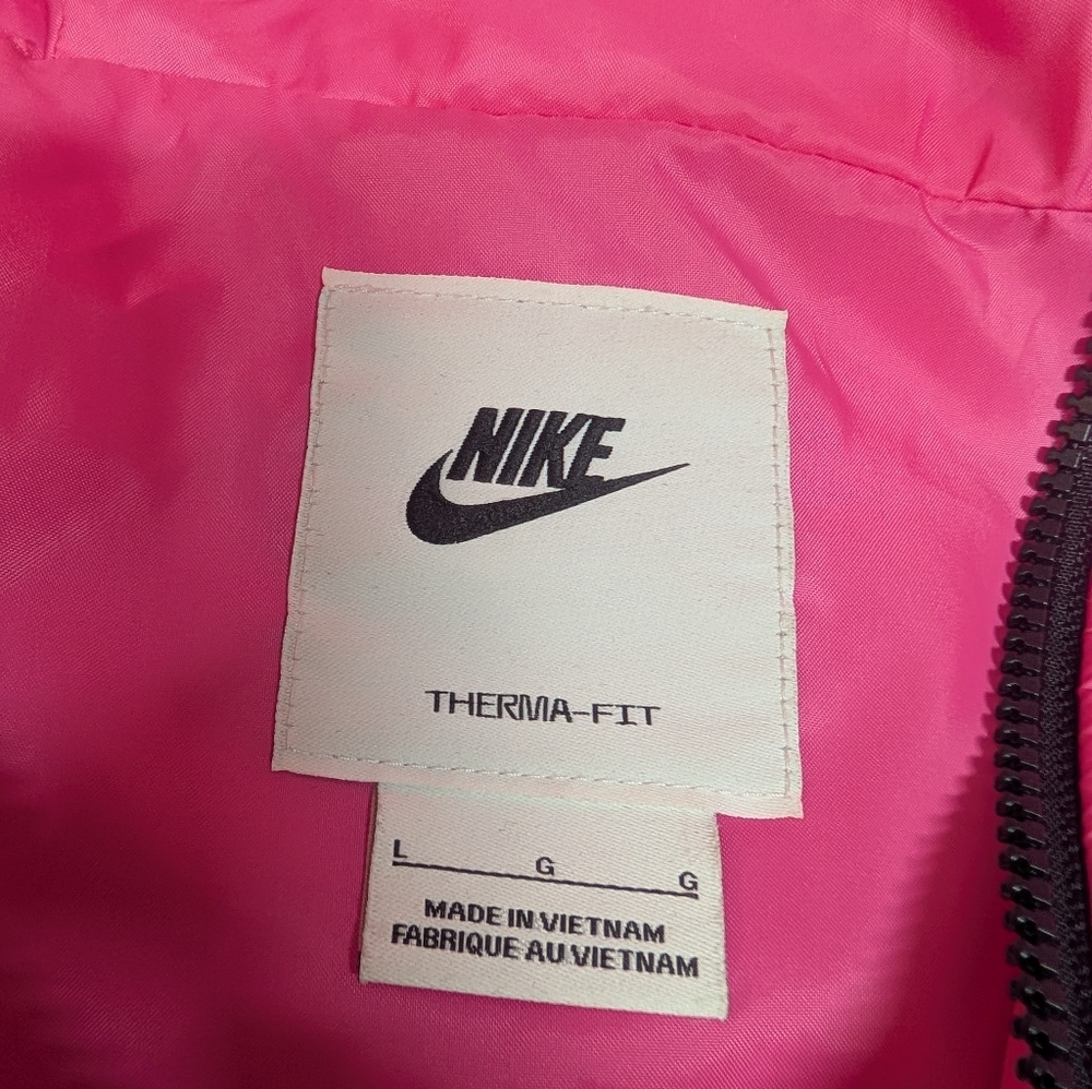 Nike Bright Pink Long Puffer Jacket with Hood - Picture 3 of 6